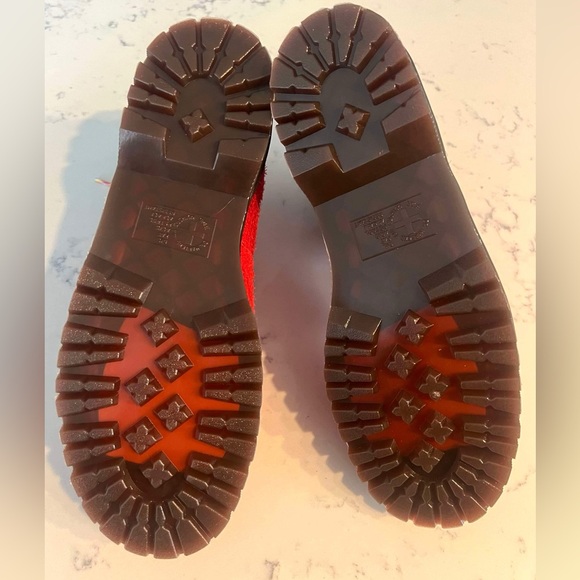 Dr.Martens Women’s 939 Ben Suede Red Padded Collar Lace Up Boots New - Picture 8 of 15